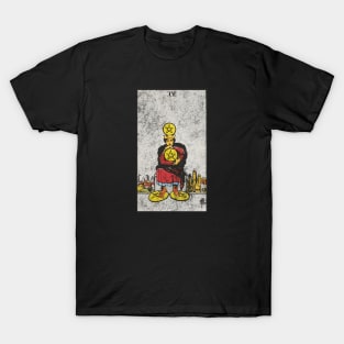 Four of pentacles tarot card (distressed) T-Shirt